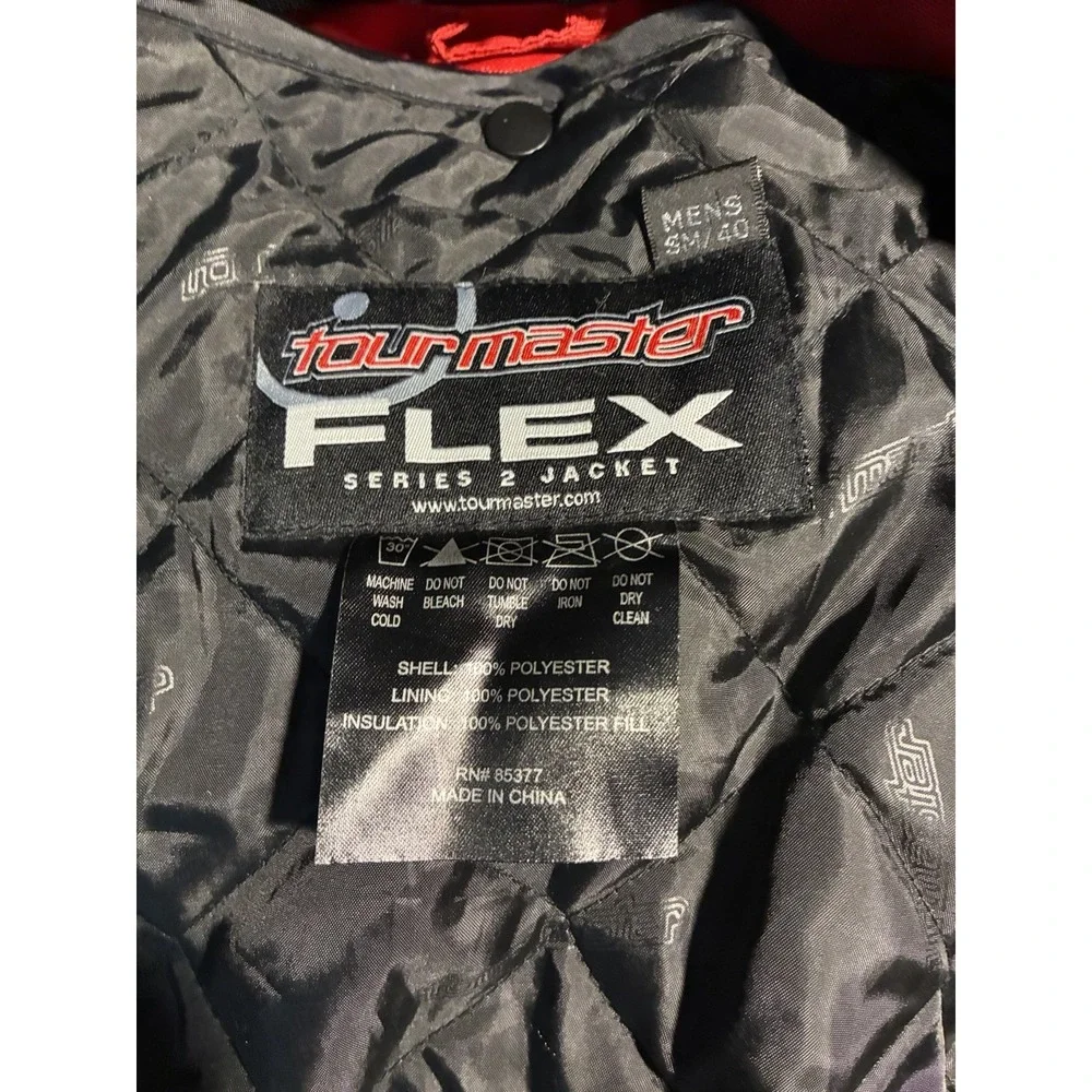 Tour Master Flex Motorcycle Jacket Men's S/M 40 Black Red Racing Padded